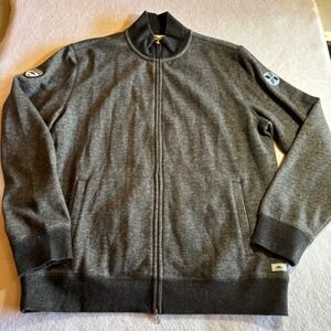 Roots 73 Mens XL Full Zip Jacket Gray Fleece Blend Casual Athletic Athleisure